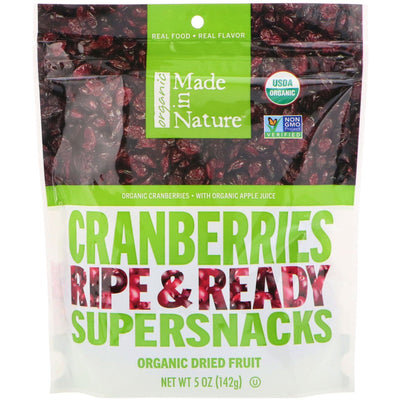 Made in Nature, Organic Dried Cranberries, Ripe & Ready Supersnacks, 5 oz (142 g)