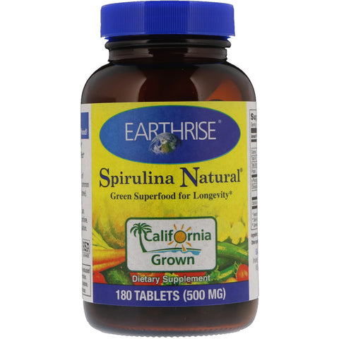 Earthrise, Spirulina Natural, 500 mg, 180 Tablets